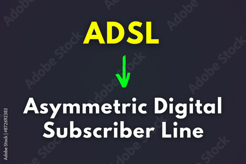 Bilde på lerret ADSL Abbreviation, Asymmetric Digital Subscriber Line