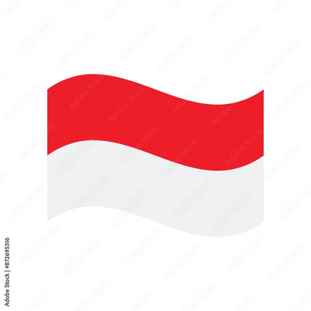 Waving flag of Indonesia vector Waving flag of Indonesia vector