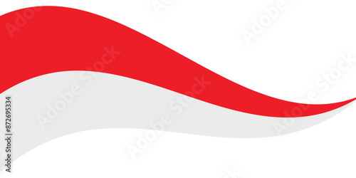 Indonesia flag ribbon vector, wavy indonesia flag