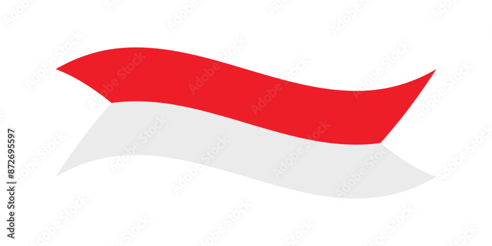 Waving ribbon or banner with flag of Indonesia vector Waving ribbon or banner with flag of Indonesia vector
