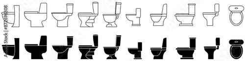 Toilet icon vector set. WC illustration sign collection. Bathroom symbol. restroom logo.