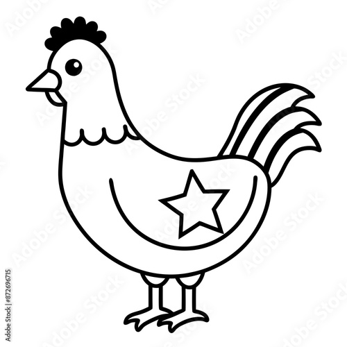 Patriotic chicken vector