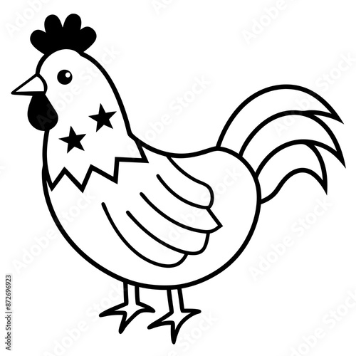 Patriotic chicken vector