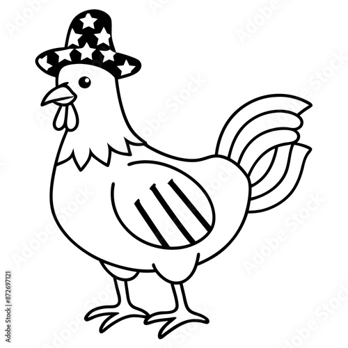 Patriotic chicken vector