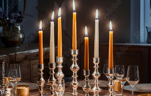 candles on a table