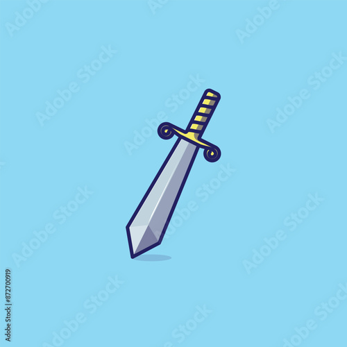 sword of justice from the goddess themis cartoon vector illustration National Day of Justice concept icon isolated