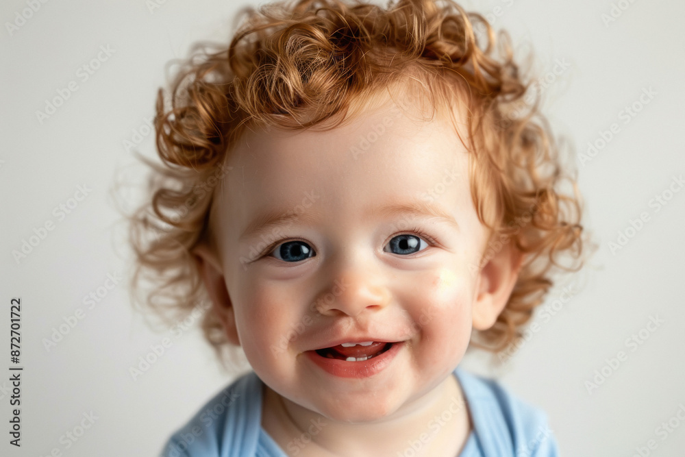 close up of little baby on white background close up of little baby on white background