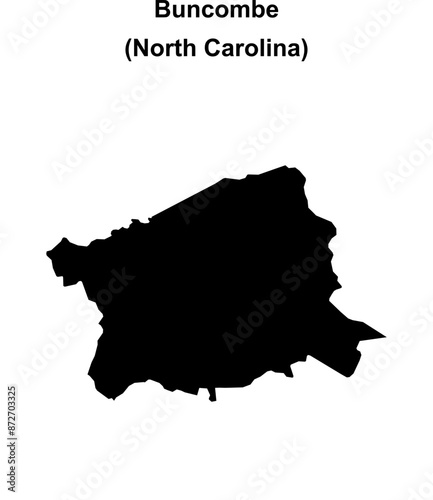 Buncombe County (North Carolina) blank outline map