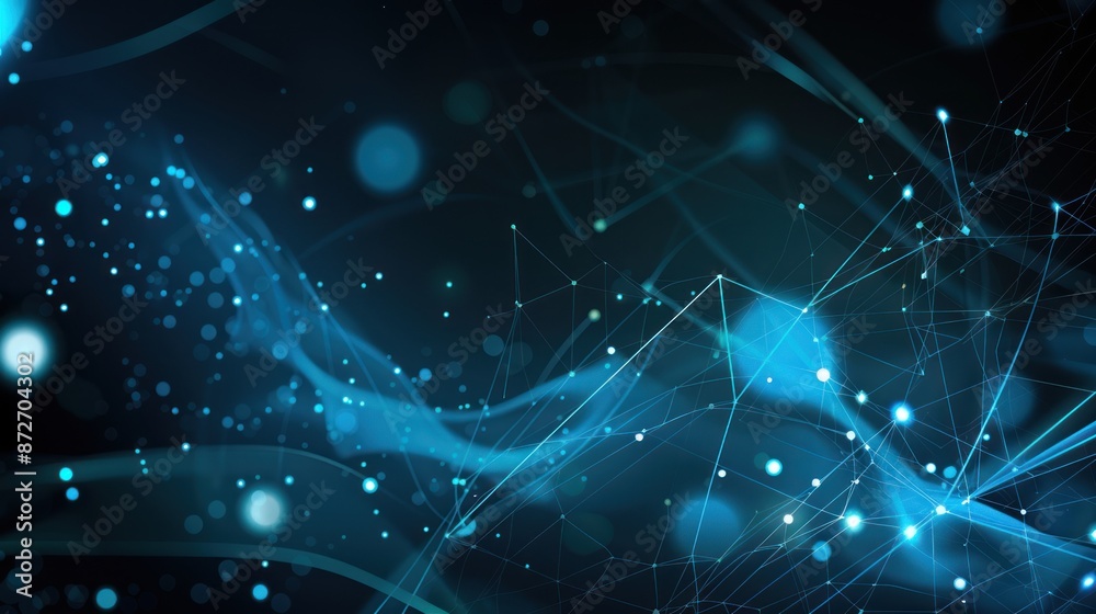 Abstract Blue Digital Network