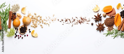 Top-down view of herbs and ...