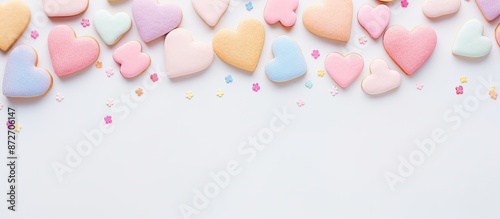 Heart-shaped cookies adorne...