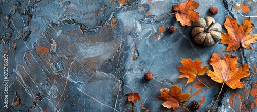 Autumn-themed decor with le...