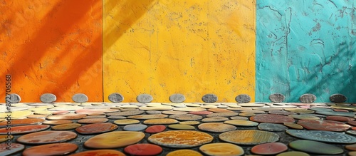Colorful floor and wall wit...