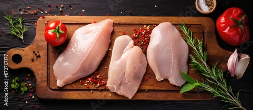 Fresh raw chicken fillet wi...