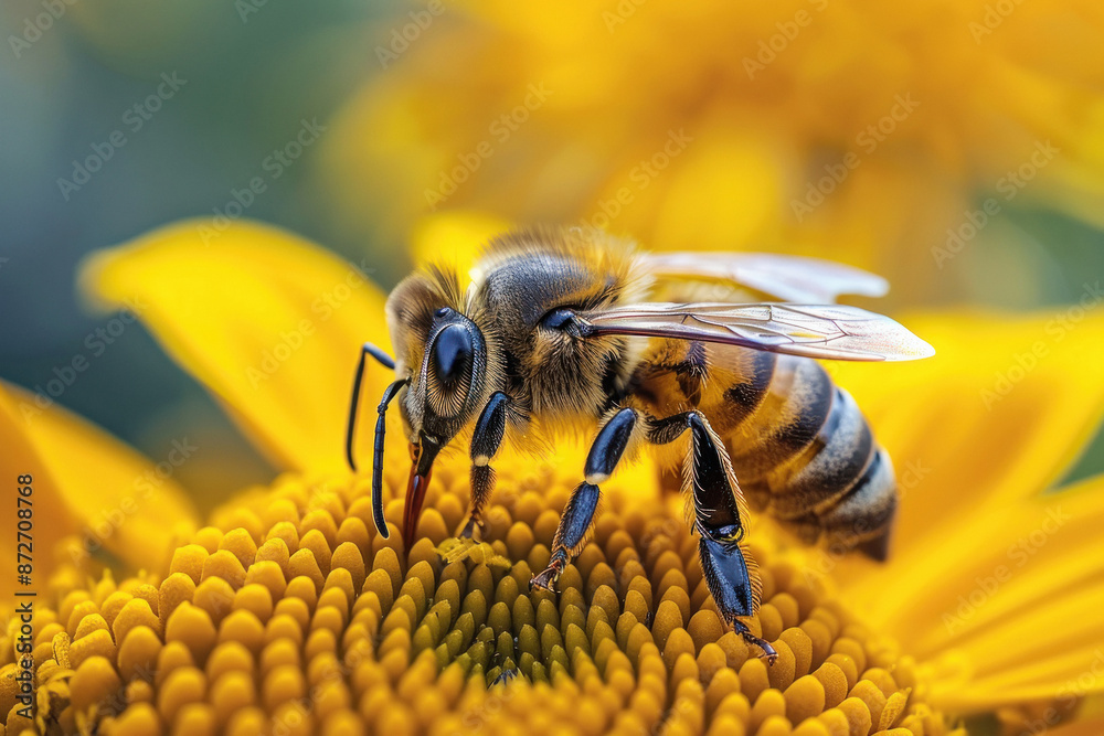 honey bee drinking honey from flower honey bee drinking honey from flower