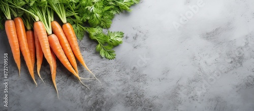 Top view of fresh carrots o...