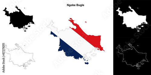Ngobe Bugle province outline map set