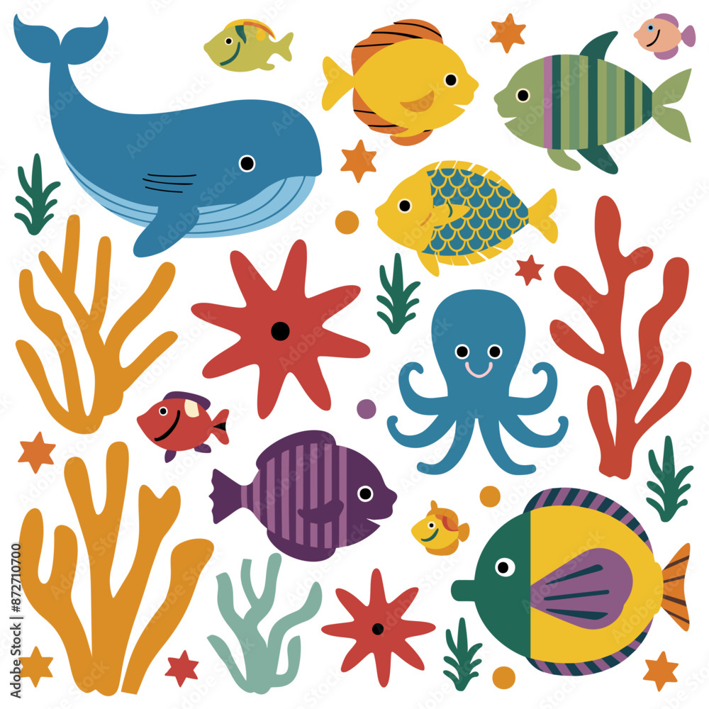 Obraz premium set of sea animals