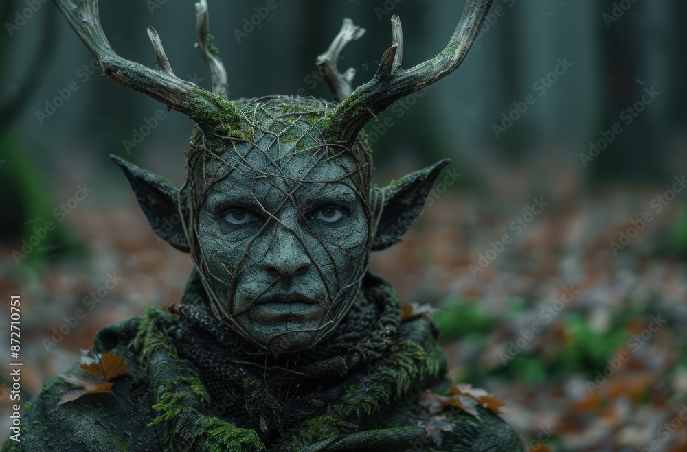 Mysterious forest creature with antlers Mysterious forest creature with antlers