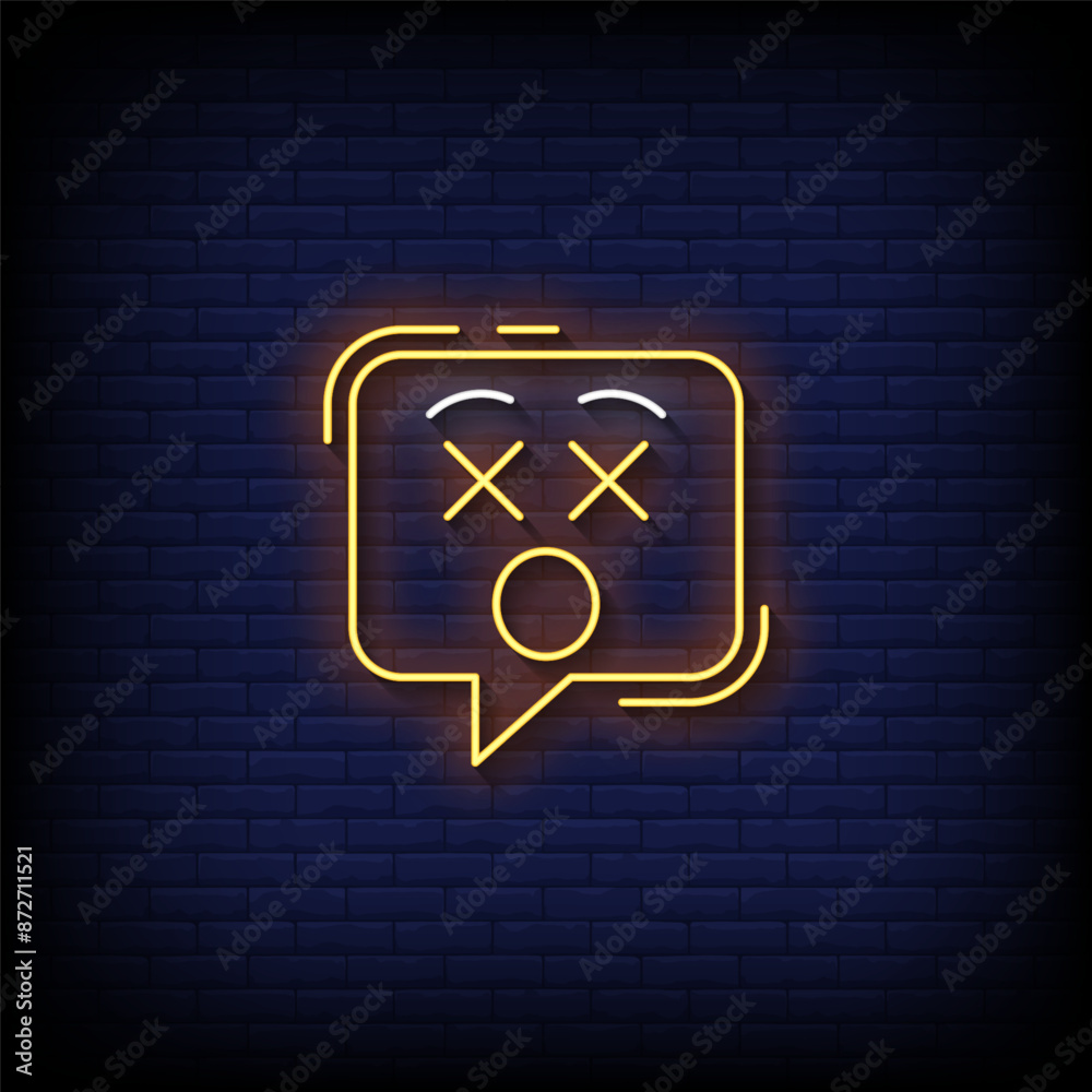 dizzy emoji symbol neon sign vector dizzy emoji symbol neon sign vector