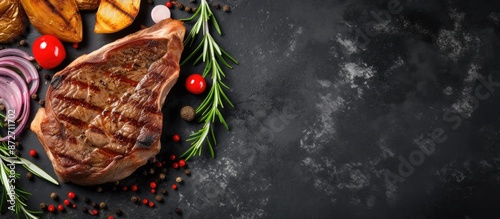 Top-down view of a T-bone s...