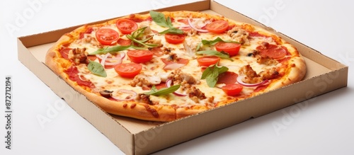 A pizza box shown in a clos...