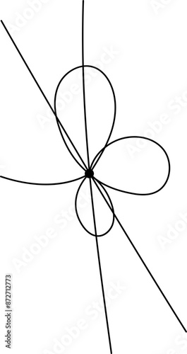 Simple line bows on ribbon. Bow on string, lines and corners decoration design. Bowknot for package or letter, planner diary decent vector dividers