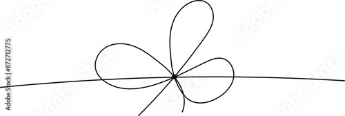 Simple line bows on ribbon. Bow on string, lines and corners decoration design. Bowknot for package or letter, planner diary decent vector dividers