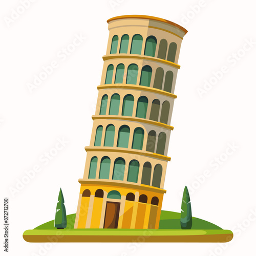 leaning tower clipart cartoon Illustration drawing