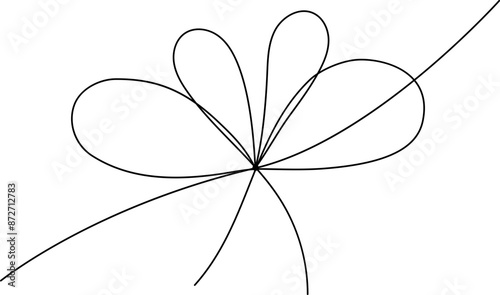 Simple line bows on ribbon. Bow on string, lines and corners decoration design. Bowknot for package or letter, planner diary decent vector dividers
