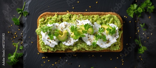 Vegetarian avocado toast on...
