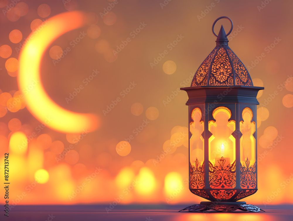 Enchanting Ramadan Lantern Emitting Warm Glow Against Blurred Background Enchanting Ramadan Lantern Emitting Warm Glow Against Blurred Background