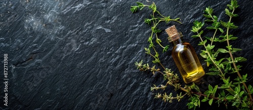 Thyme essential oil display...