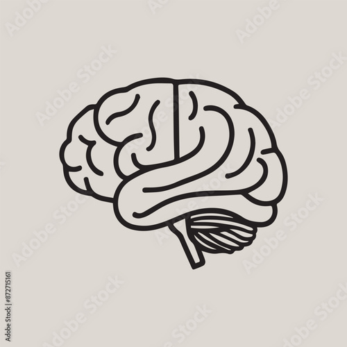 Human brain medical vector icon illustration
