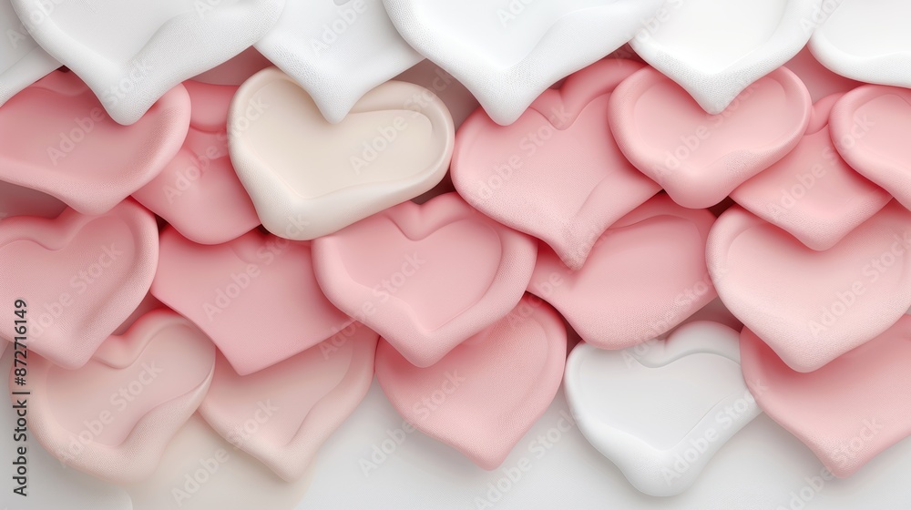 Obraz premium pink and white heart-shaped marshmallows