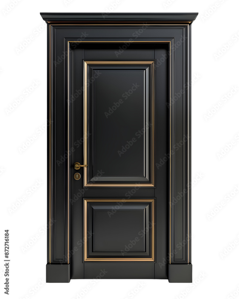 Classic framed ancient door isolated on transparent background Classic framed ancient door isolated on transparent background