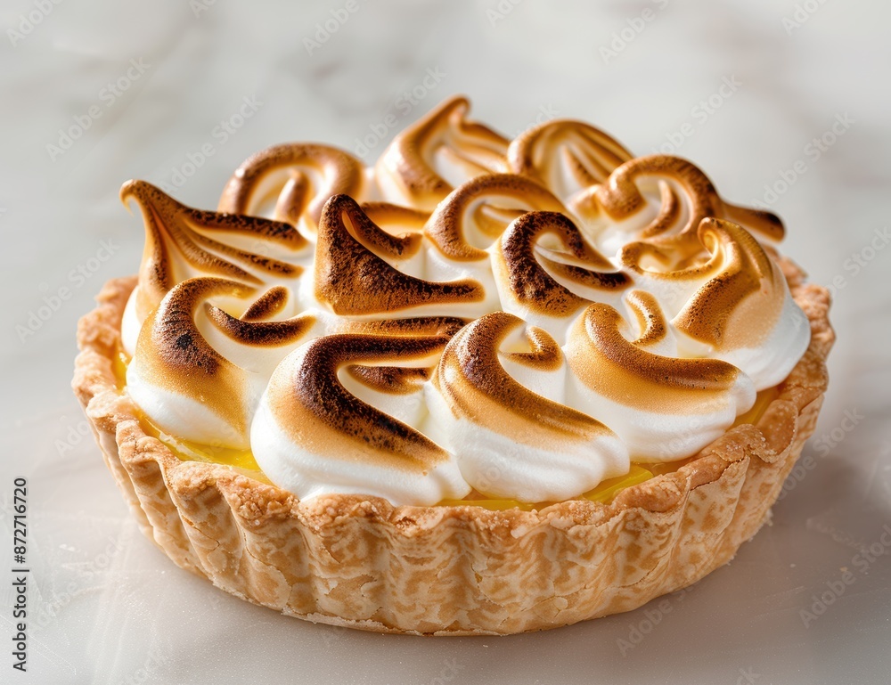 Delicious lemon meringue pie with golden brown peaks Delicious lemon meringue pie with golden brown peaks