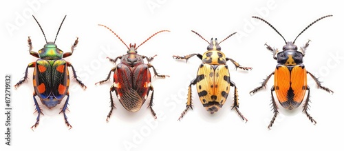 Isolated Cicadoidea insects on white background for copy space image. photo