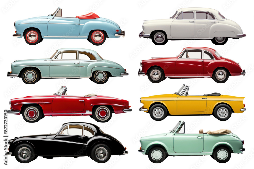 Classic car png element set, transparent background Classic car png element set, transparent background
