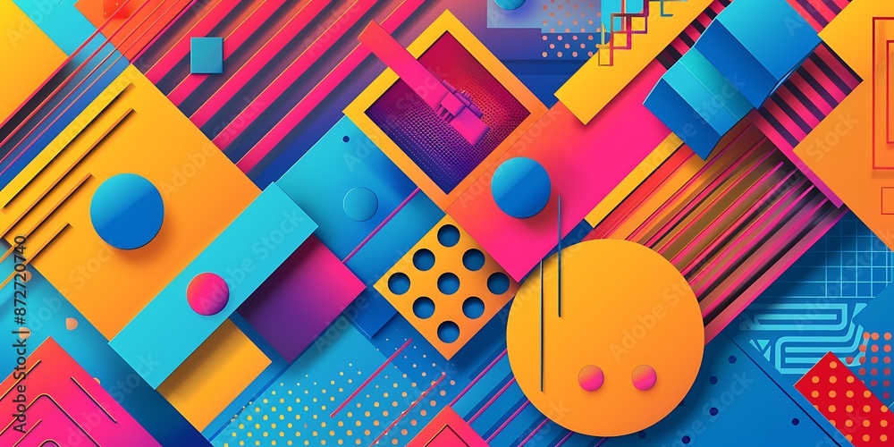 Abstract colorful geometric background with retro patterns and shapes, colorful background, vector illustration design, digital art, colorful, colorful geometric, colorful pattern, vibrant colors Abstract colorful geometric background with retro patterns and shapes, colorful background, vector illustration design, digital art, colorful, colorful geometric, colorful pattern, vibrant colors