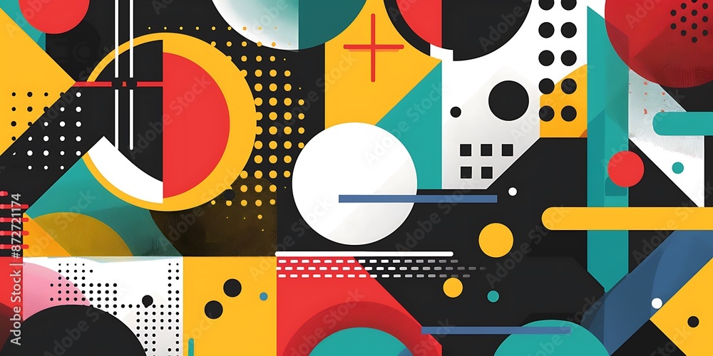 Abstract colorful geometric background with retro patterns and shapes, colorful background, vector illustration design, digital art, colorful, colorful geometric, colorful pattern, vibrant colors Abstract colorful geometric background with retro patterns and shapes, colorful background, vector illustration design, digital art, colorful, colorful geometric, colorful pattern, vibrant colors
