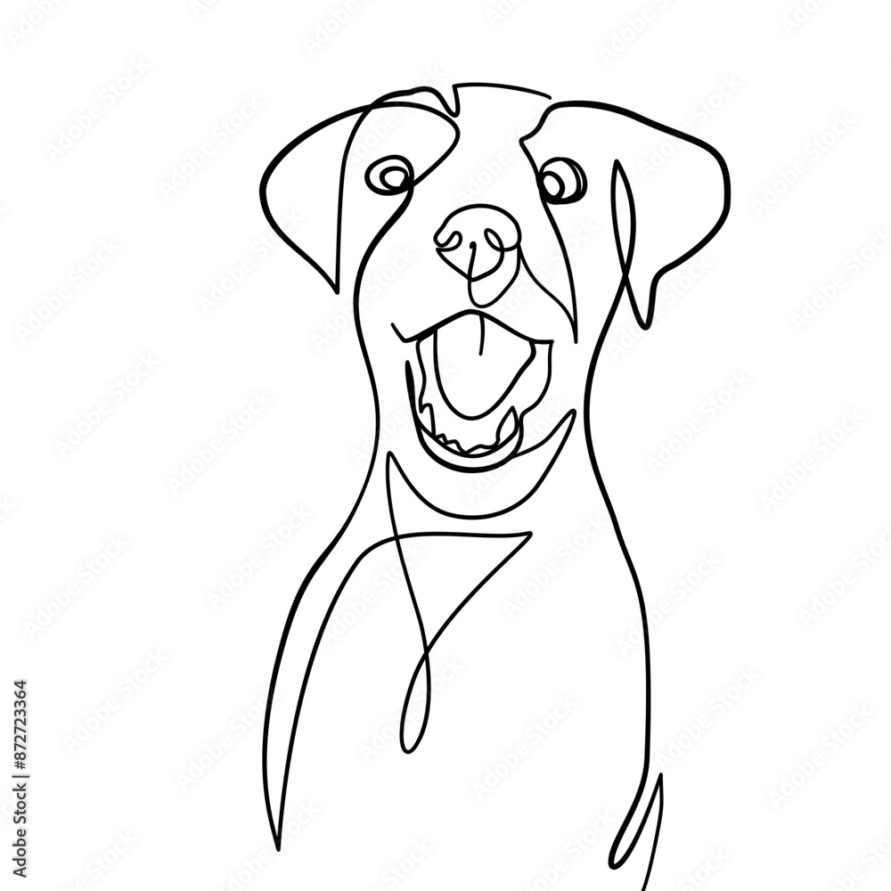 Fototapeta premium A dog drawn with a single line 