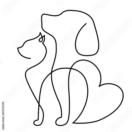 The symbol of a cat and a dog 