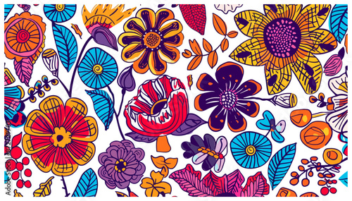 African flower pattern vector