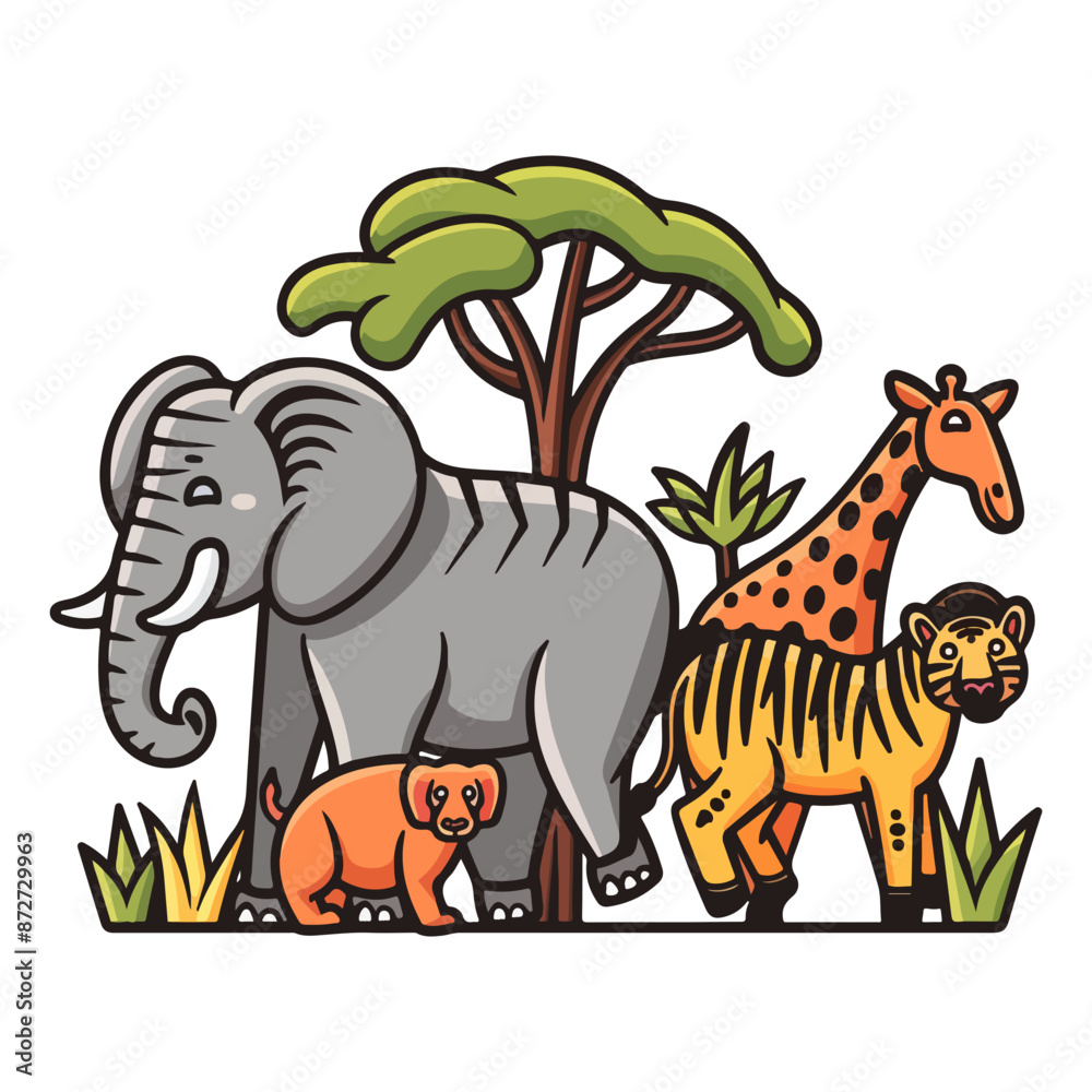 Obraz premium African wildlife icon vector