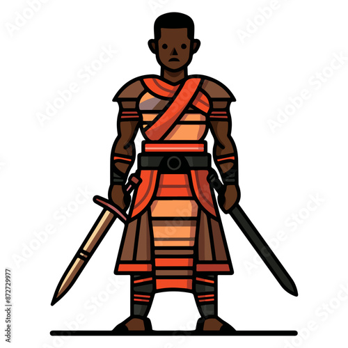 African warrior icon vector