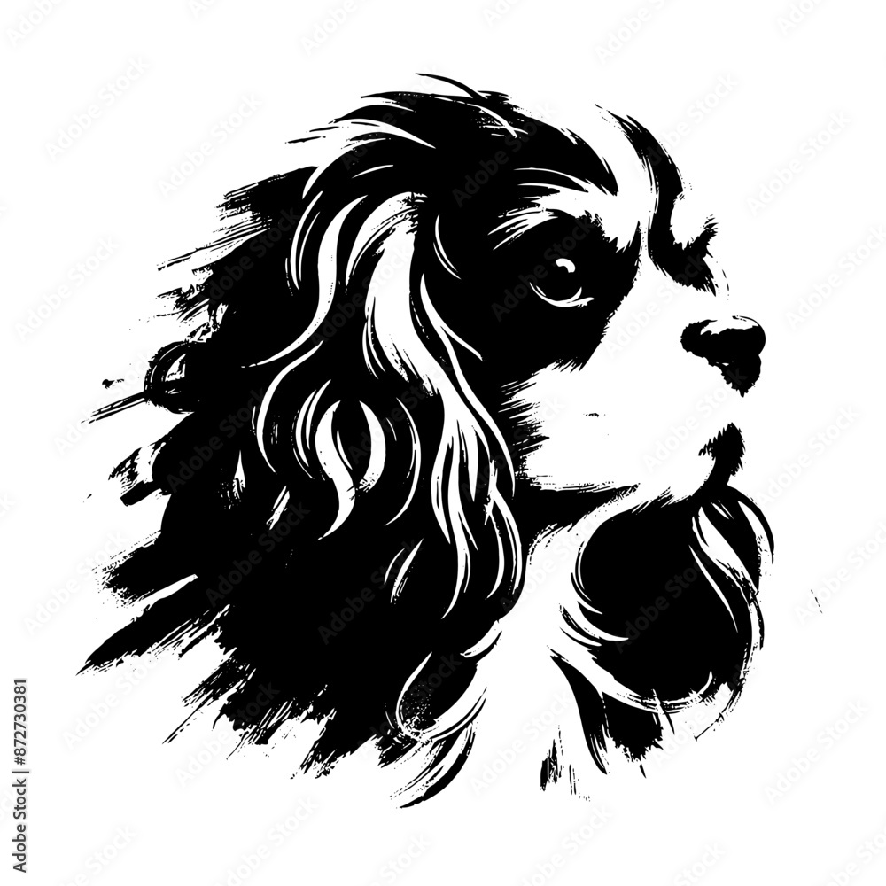 Bulldog dog in illustration in brush stroke painting Bulldog dog in illustration in brush stroke painting