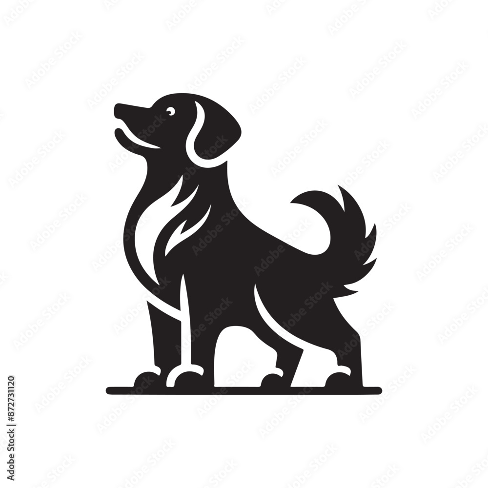 Fototapeta premium Black dog icon , silhouette, vector art illustrator, clip art