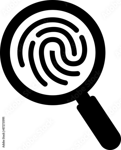 Magnifying glass finger print icon