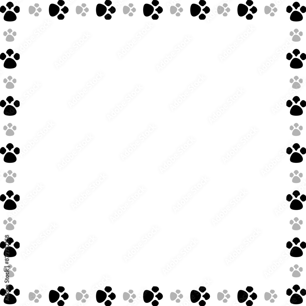 Cat Footprints Frame Border Cat Footprints Frame Border